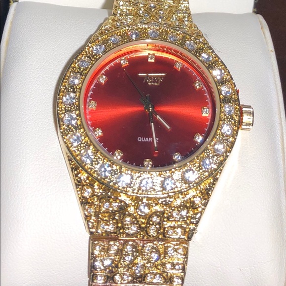 Brand New Gold Plated Watch&12mm Cuban Bracelet - Picture 6 of 6